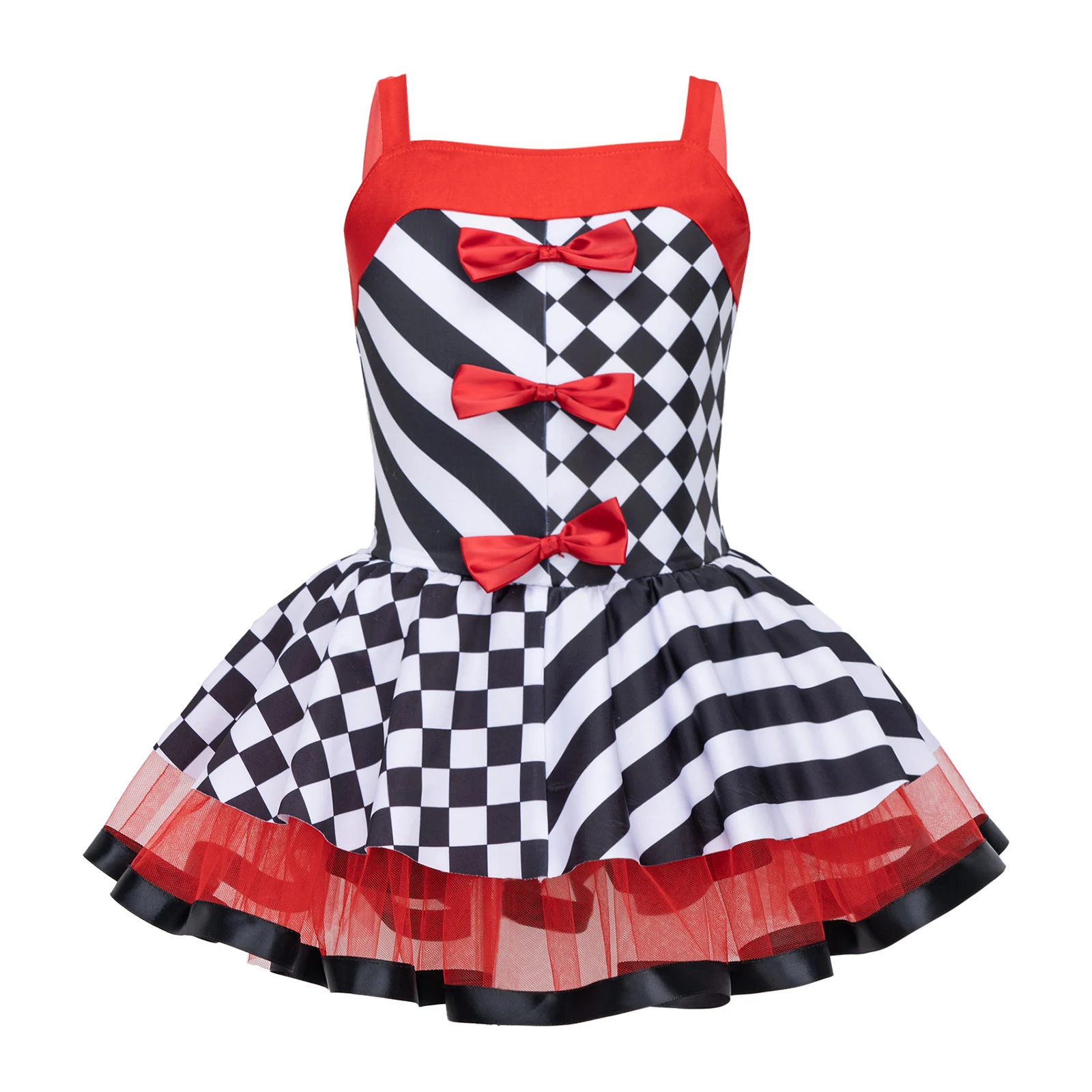 Disfraz de payaso de circo para mujer, tablero de ajedrez rojo Kawaii,  vestido de Lolita, sombreros