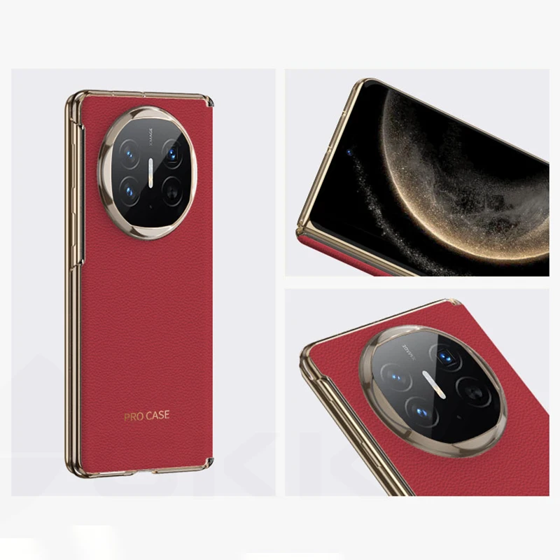 For Magsafe Wireless Charge Leather Case For Huawei Mate X6 Magnetic Hinge Prote
