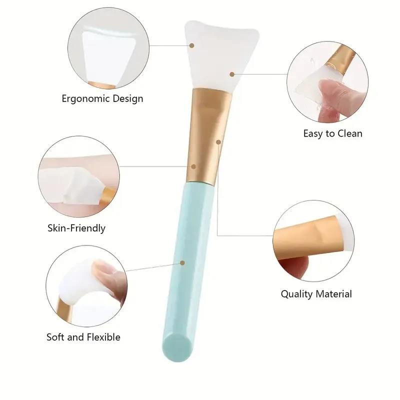 makeup brush set makeup brush facial mask brush makeup tool set makeup tool Professional Silicone Mask Brush Candy Color Facial Mud Soft Tip Applicator Making Tools Face Mask Glue Brush DIY Makeup