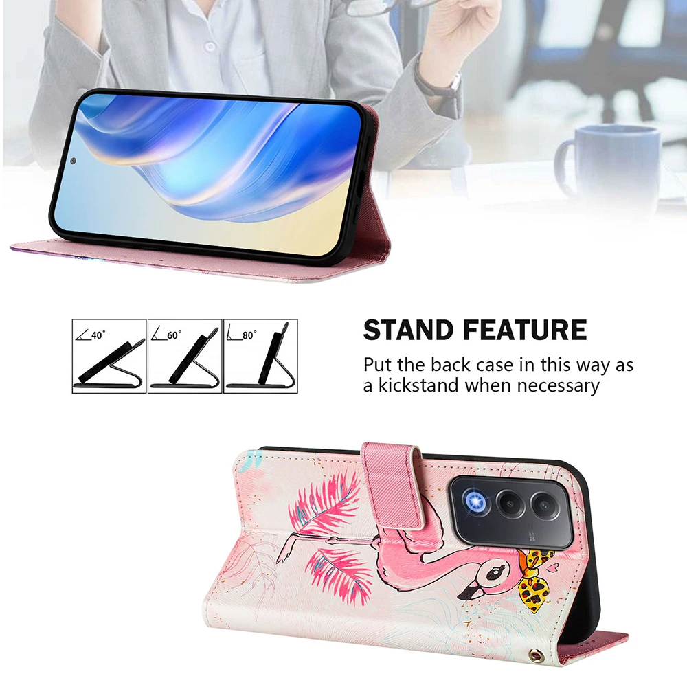 Animal-Themed Flip Wallet Phone Case with Enhanced Protection and Style