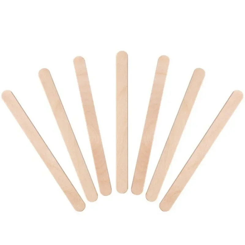 100PCS Disposable Wood Stick Beauty Spatulas Log Hair Removal Wax Coating and Scraping Tool Eyebrow Trimming Wooden Stick 5
