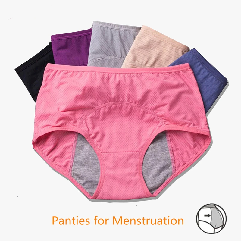 4 Pack Women High Waist Menstrual Period Panties Leak Proof Physiological  Underpants Cotton Crotch Comfortable Stretch Briefs, XL-6XL Plus Size