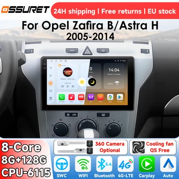 Radio OSSURET Android 14 para Opel Zafira B, Opel Astra H 2005-2014, sistema inteligente Carplay, reproductor multimedia de vídeo para coche, GPS 4G 6115 1