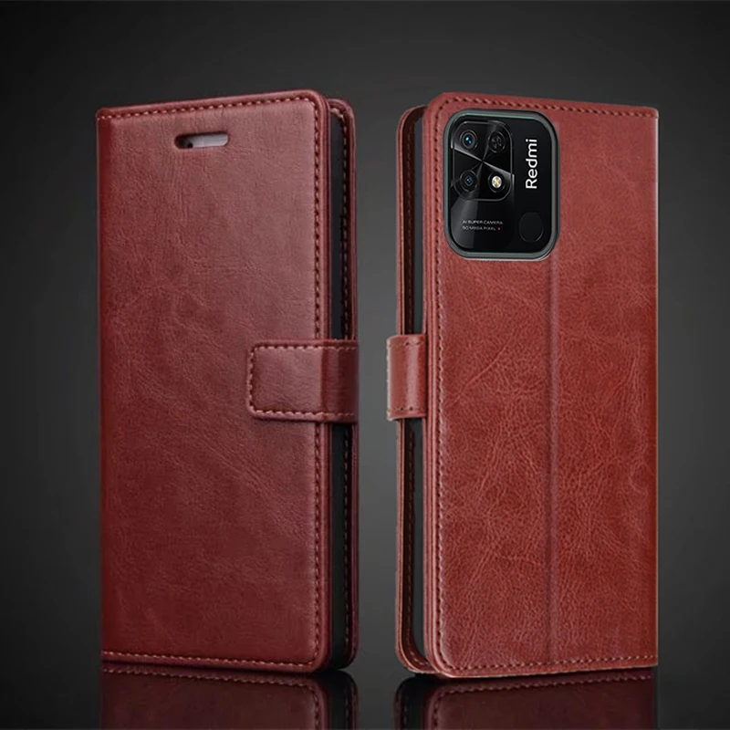 HAOYE Custodia Portafoglio In Pelle Per Xiaomi Redmi 10C – Con Slot Carte, Supporto E Chiusura Magnetica – Blu