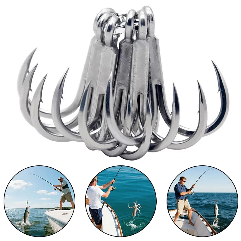 5/6/7PCS High carbon steel Triple Fishing Hooks  4X Treble Fishing Hook Crankbaits Spinners Replacement Fishing Hook Hard Lures