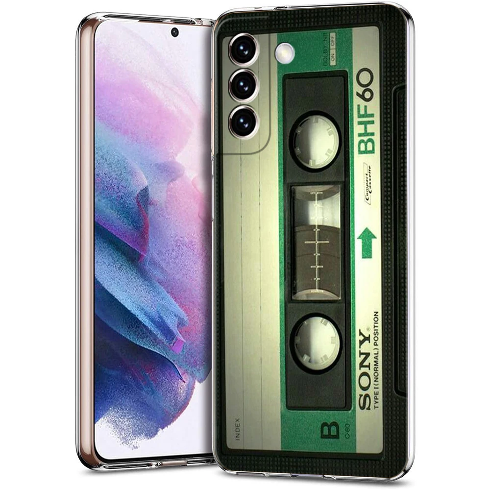 Vintage Cassette Tape Design Soft Clear Silicone Phone Case