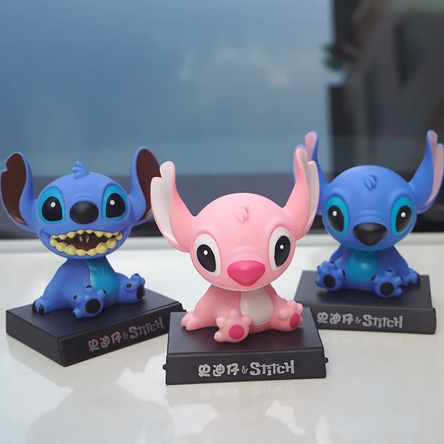 Disney dos desenhos animados lilo & stitch figura boneca stich balançando  cabeça bonecas anime pvc figura de ação crianças coletar modelo brinquedos