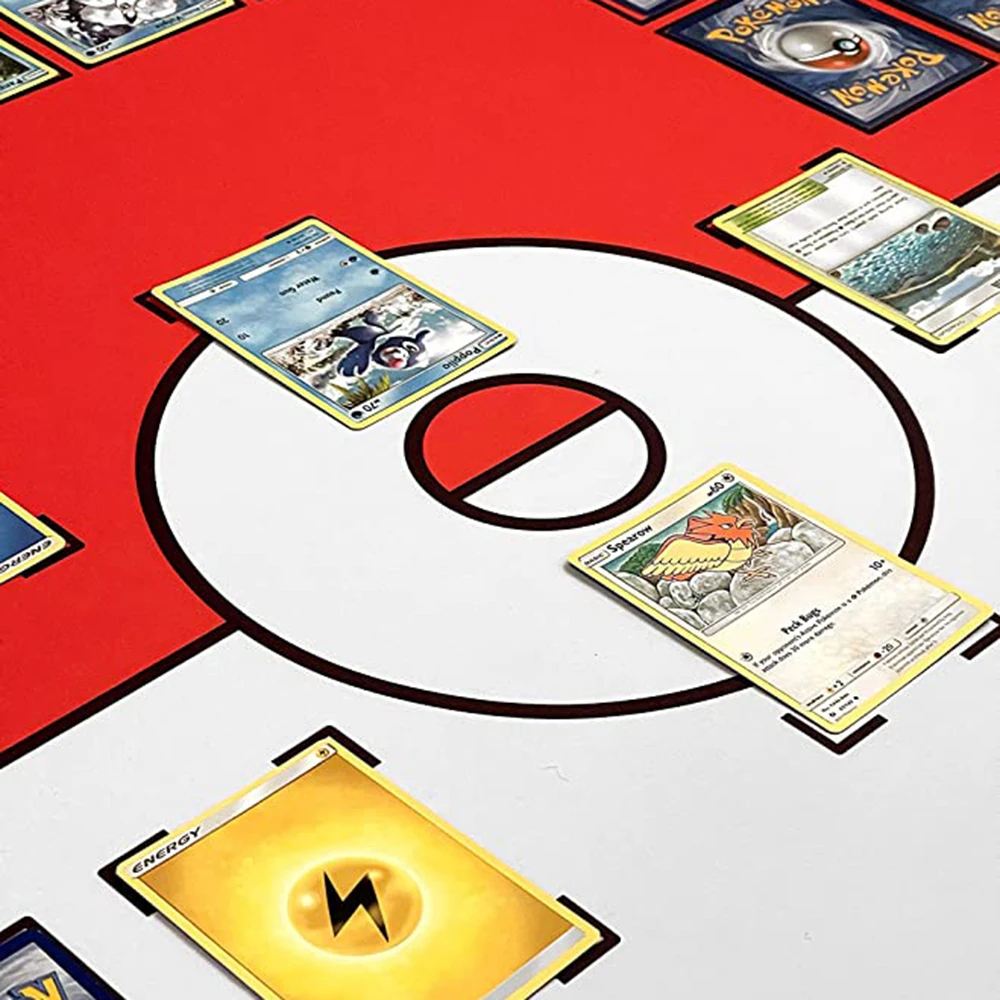 2 Player Red&white Game Mat For Pokemon Trading Card Game Stadium Board  Playmat For Compatible Game Trainers Play Mat Table Pads - Board Game -  AliExpress