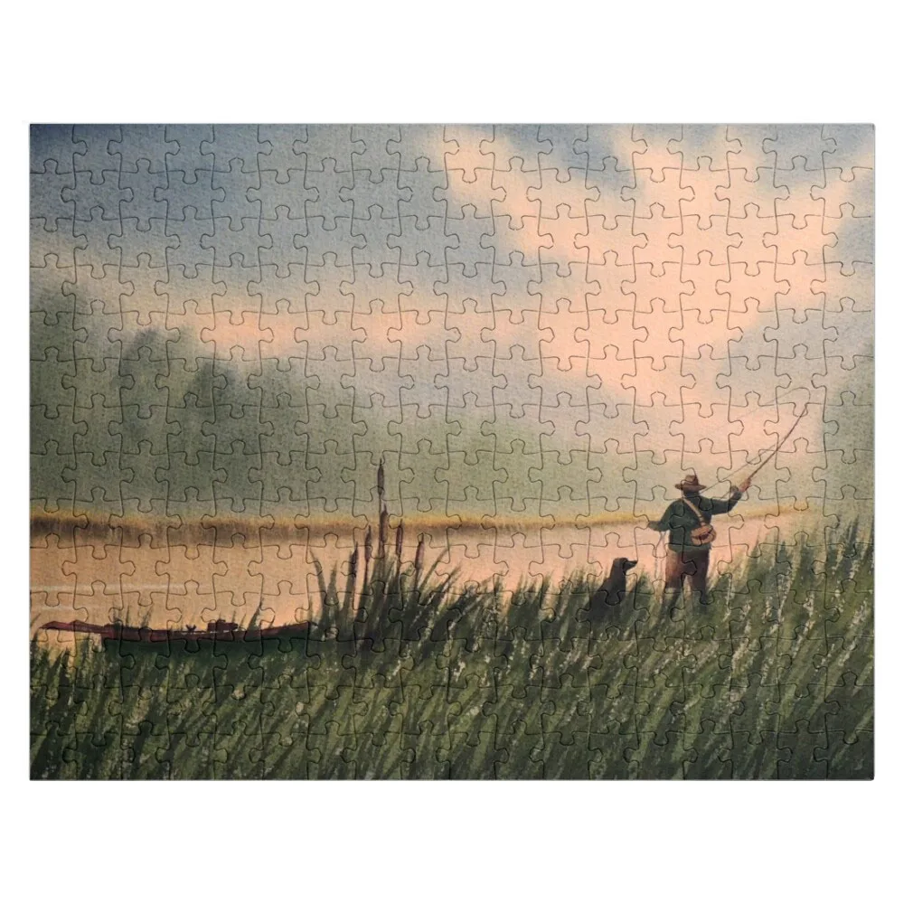 

The Fly Fisherman With His Loyal Friend Jigsaw Puzzle Scale Motors Custom Puzzle Photo Puzzle With Photo