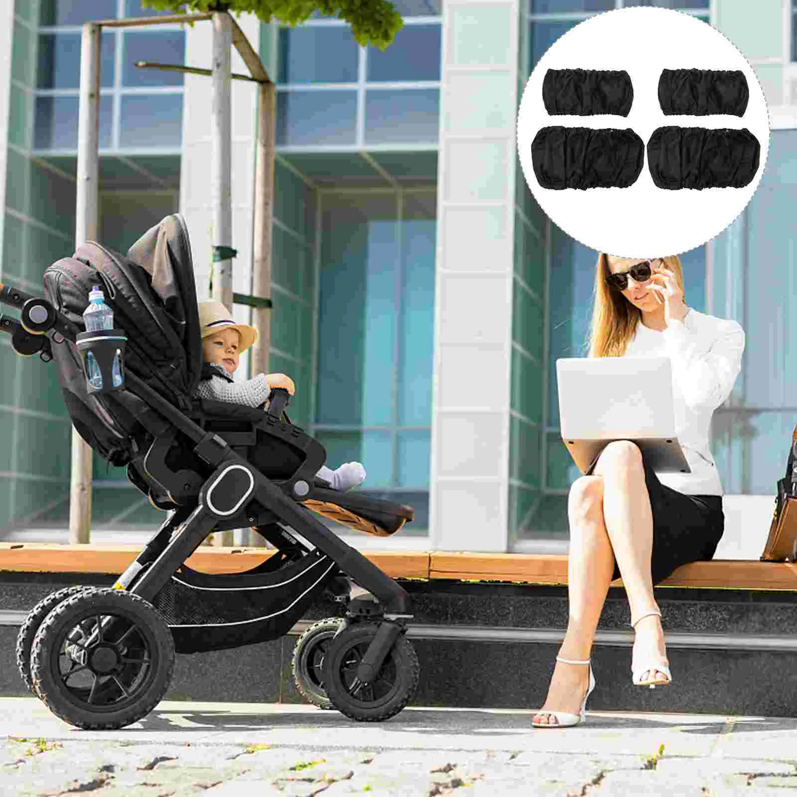 Baby Stroller Wheel Cover Dustproof and Waterproof Wheel Protective Cover black anchor tire cover nautical car accessories spare tire cover polyester universal dustproof waterproof wheel cover
