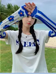 Summer Outdoor Refreshing Cold Sleeves Travel Sunscreen Anti-UV Printed Ice Sleeves Korean All-match Arm Sleeves