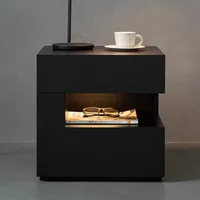 Table de chevet de luxe légère et Simple, haut de gamme, créative, casier noir moderne, rangement de chambre à coucher, meubles de salon 2