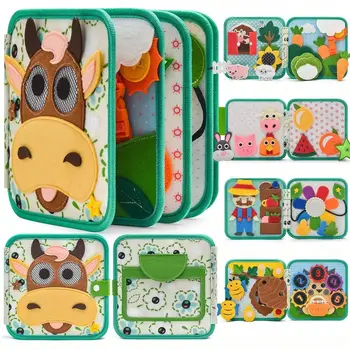 Busy Book for Toddlers Montessori 3D Felt Quiet Book for Preschool Learning Fine Motor Skills，Sensory Activity Travel Toy 1