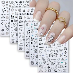 Cute Cartoon Animal Nail Stickers with Adorable Designs - Self - Adhesive Kawaii Decals (Style2 (6 Sheets))