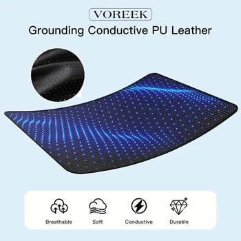 68x185x0.06cm Grounding Mat Leather Mattress Conductive Carbon Pad For Better Sleep Reduce Stress With 4.5m Earthing Conductor 3