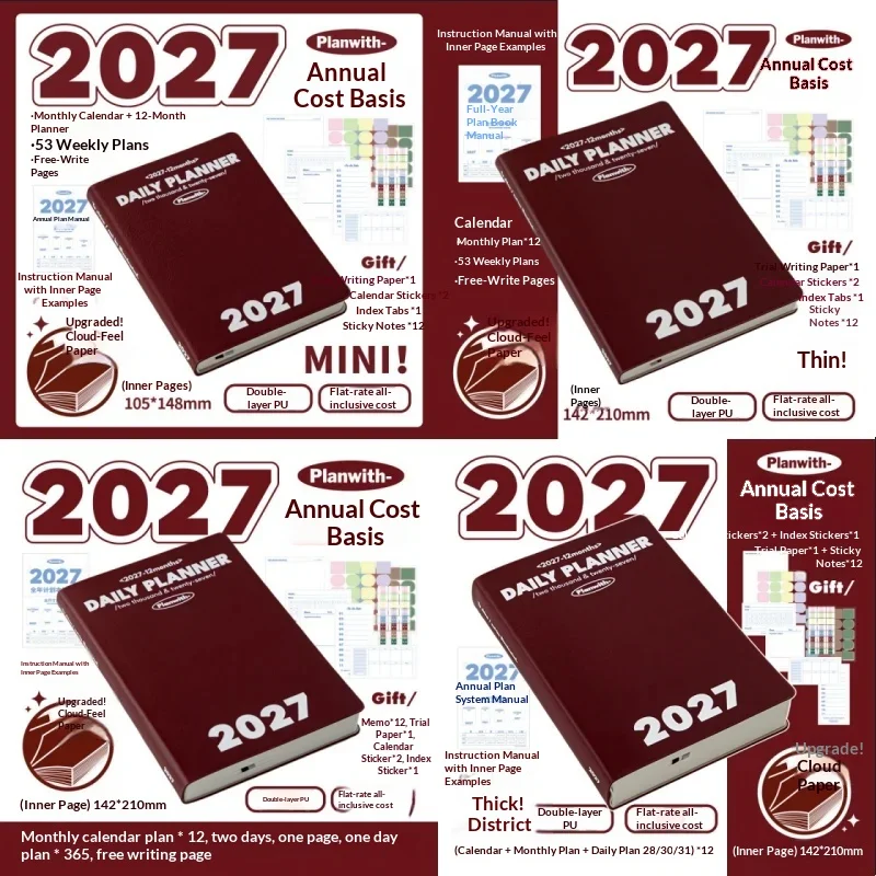 High Aesthetic 12-Month Daily Planner Notebook