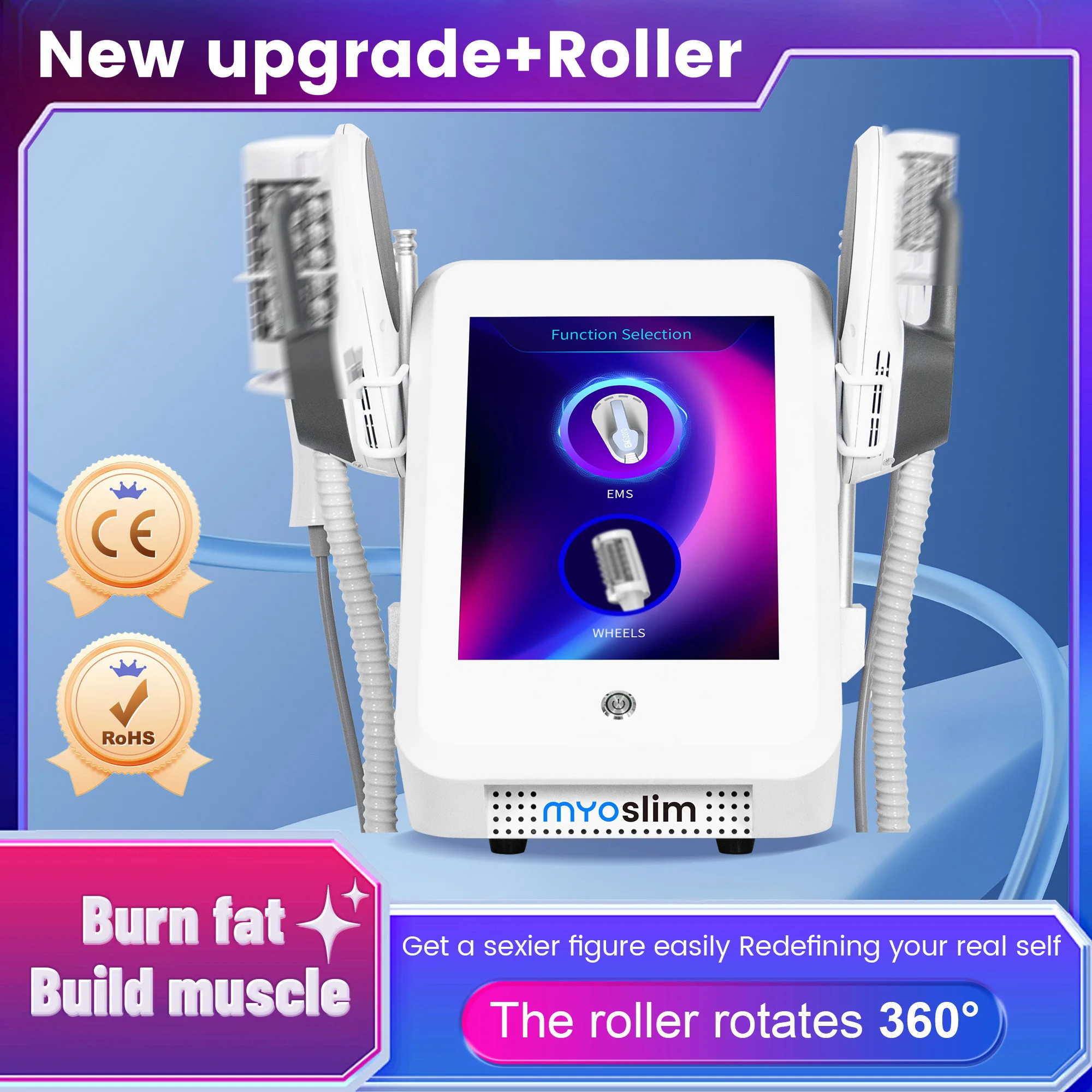 EMS – rouleau à boule intérieure sous vide, rouleau à 360 degrés, Massage contre la Cellulite, Machine de perte de poids, muscles du corps, amincissant, élimination des graisses