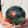 Natural African Blood Stone Quartz Sphere Crystal Ball Reiki Healing 4