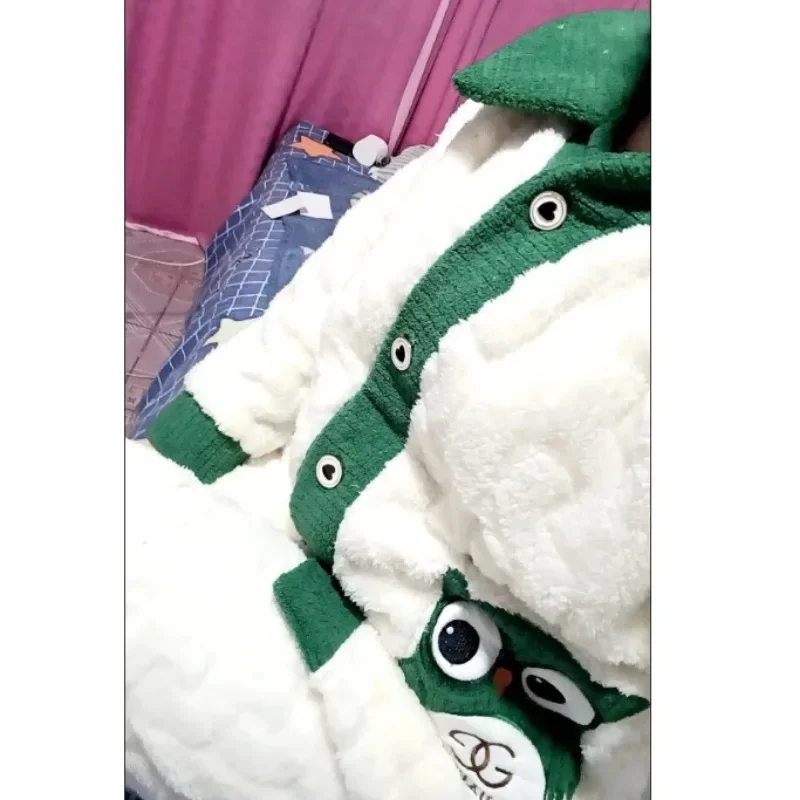 Sleepwear Women's Winter Thickened Loungewear Coral Velvet Warmth Cute Sleepwear Autumn Flannel Outerwear Homewear Set 2023 New