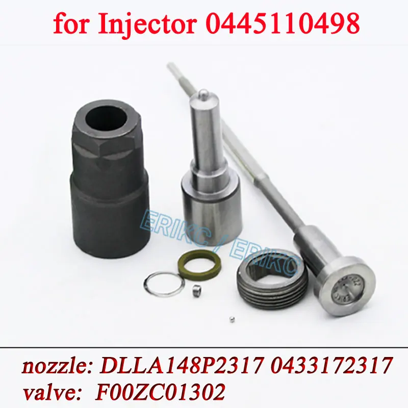 

0445110498 Rebuild Kit Diesel Fuel Injector DLLA148P2317 0433172317 Nozzle Tip F00ZC01302 Valve for Bosch 0 445 110 498 Sprayer
