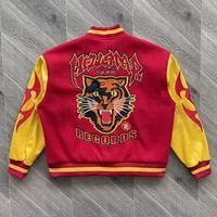 Hellstar  Records Werewolf Letterman Jacket Tiger and logo embroidery pattern 2