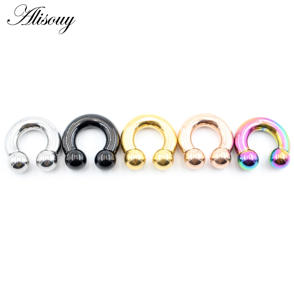 Alisouy 1pc Big Large Size Captive Bead Nose Ring Ear Plug Expander Guauge Male Genital BCR Hoop Earring Piercing Body Jewelry nose rings piercing jewelry body piercing earrings ear piercing jewelry hoop earrings body piercing jewelry body jewelry