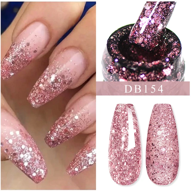 Rose Gold Pink Glitter Chrome Mirror Mermaid Pigment Effect Nail Powder Gel  Dust | eBay