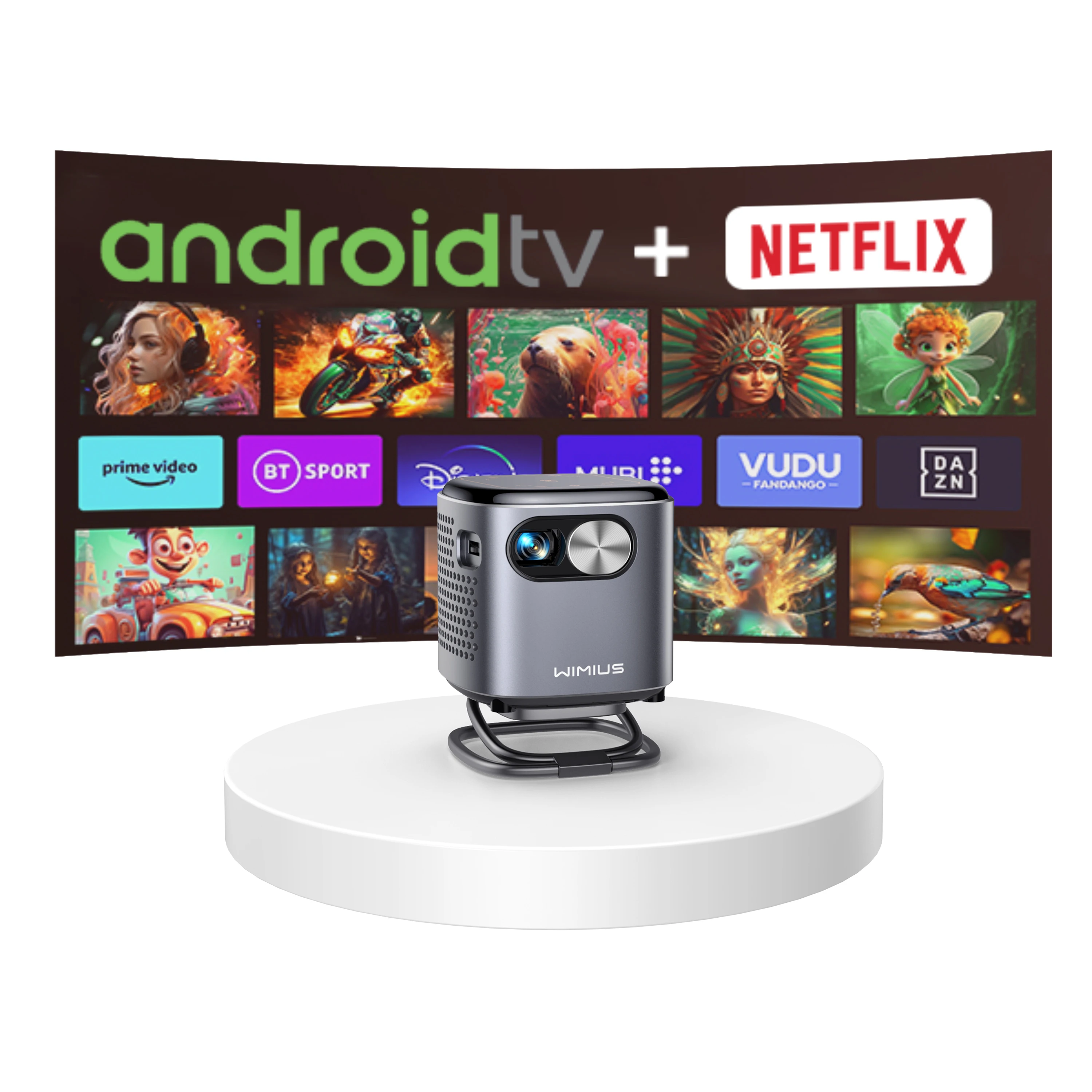 Supporto Per Proiettore Wimius Q2 Dlp 1080P Full Hd Smart Android Wifi Video Outdoor Led Mini Proiettore Tascabile Portatile Con Batteria