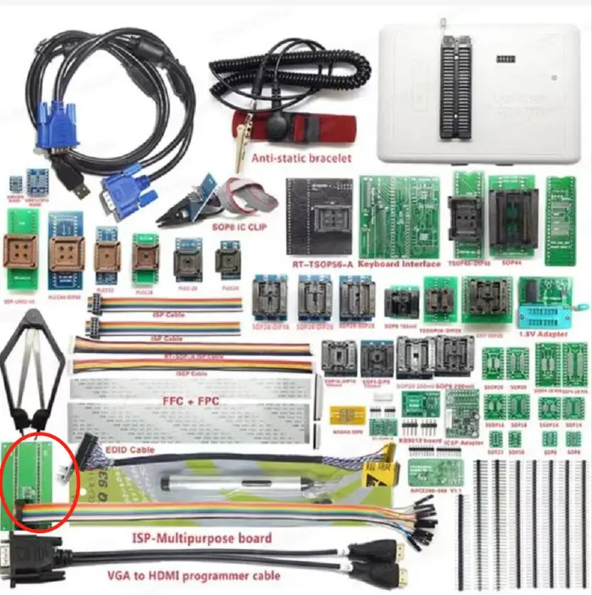 

Original RT809H + 58 Adapter EMMC-Nand FLASH Extremely Fast Universal Programmer Series Set +Edid Cable WITH CABELS EMMC-Nand