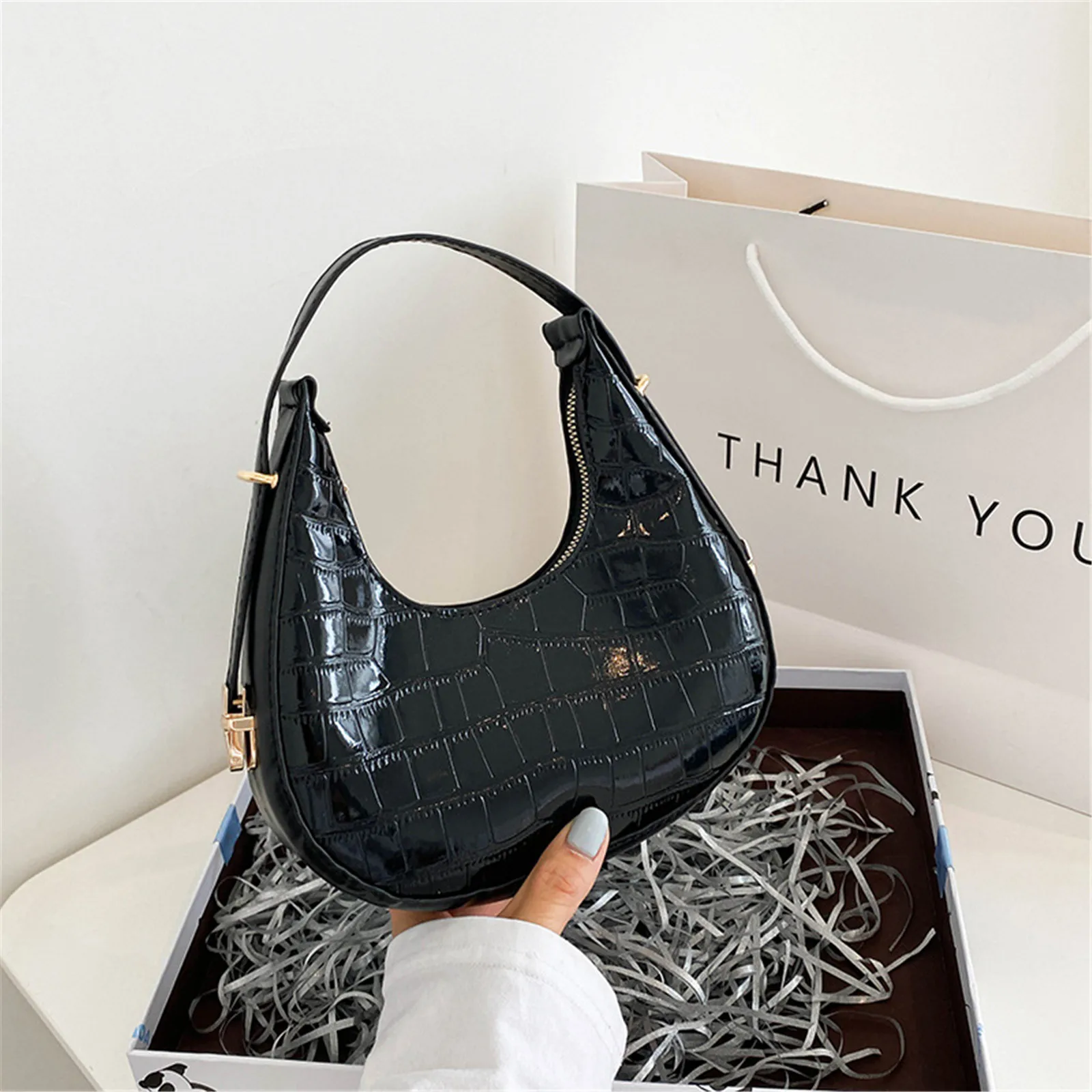 Fashion Stone Pattern Shoulder Bag - All Colors Display