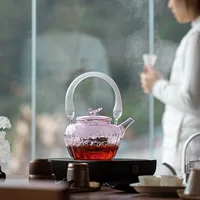 Bouilloire en verre au design original, résistante aux hautes températures, pour usage domestique, compatible avec les plaques chauffantes électriques en céramique 4