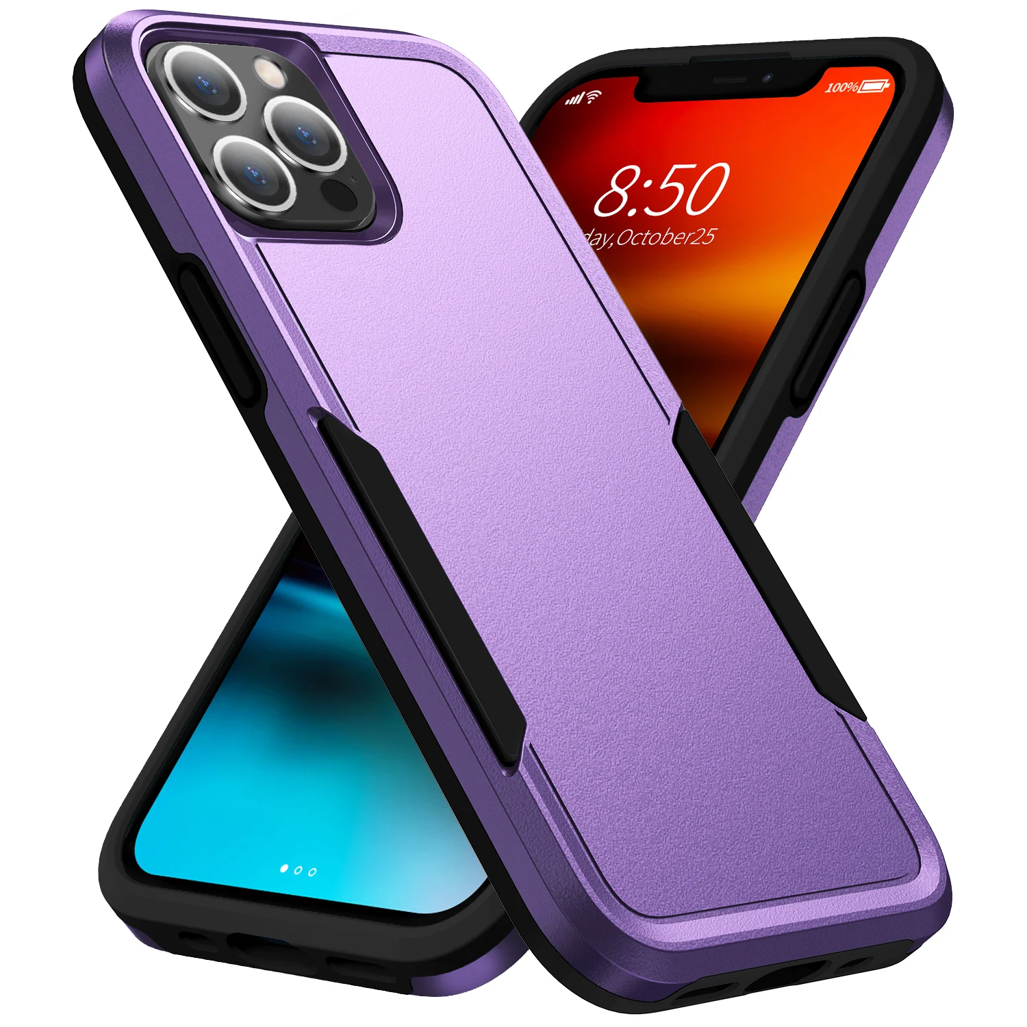 Armor Shockproof Phone Case with Heavy Duty TPU Bumper and Hard Plastic Back Cover