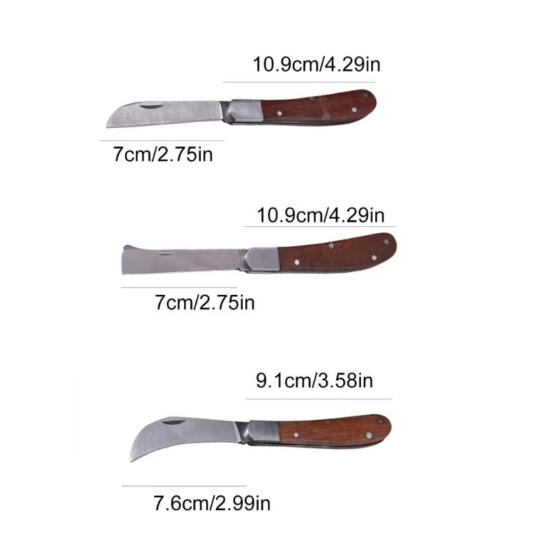 Taglierino Pieghevole con Lama Curva in Acciaio Inox Manico in Legno per Professionisti - immagine 6