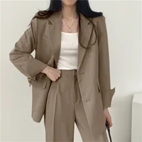 Elegant Office Lady Business Suit Set Blazers 2026 Spring New Women's Clothing Suit Jacket Casual Pants Set Wide Leg Suit Pants - Image 2