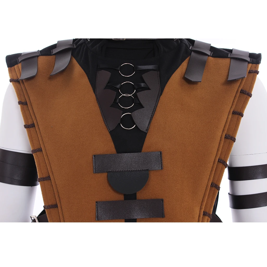 Mortal Kombat X Scorpion Hanzo Hasashi Shirai Ryu Warrior Cosplay Costume for Men (Unofficial)