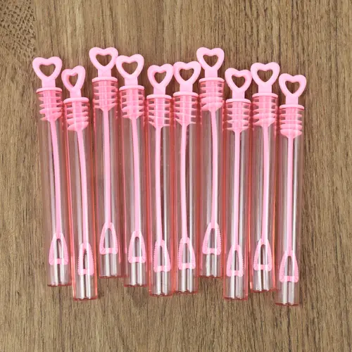 10-50pcs Colorful Bubble Soap Bottle Heart Wand Empty Tube Kids Birthday Party Favors Pinata Filler Toys Wedding Gifts for Guest - Image 6