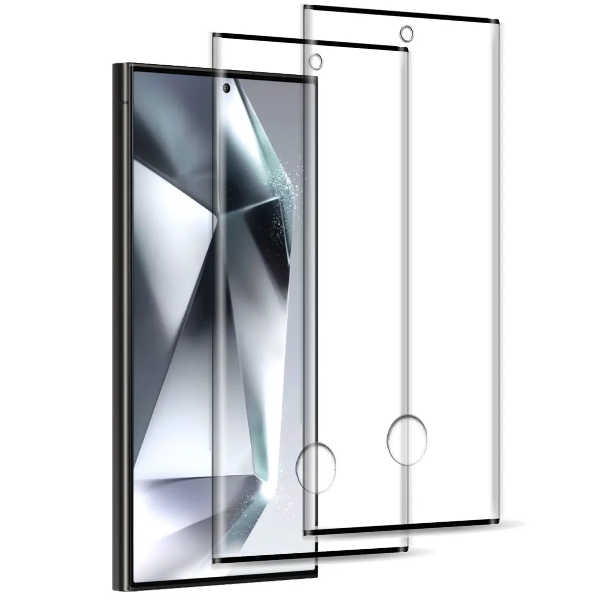 For Samsung Galaxy S24/S24 Plus/S24+/S24 Ultra 5G Case Friendly Full Coverage Clear Tempered Glass Screen Protectors 2-Pack