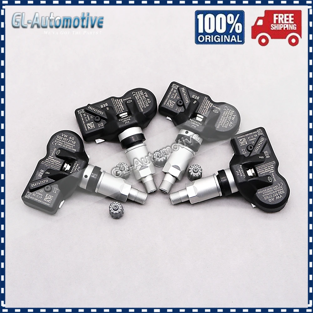 Juego de (4) Sensor de presión de neumáticos TPMS 433MHZ BMW, Audi, Porsche, Skoda, Volkswagen, Transporter, Touran, Touareg, Tiguan, Passat, Polo|Sistemas de control de presión de neumáticos| - AliExpress