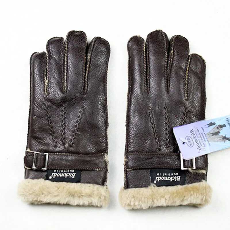 Winter Warm Sheepskin Fur Gloves Children's Leather Thick Primary School Students Windproof Fashion New Finger Gloves