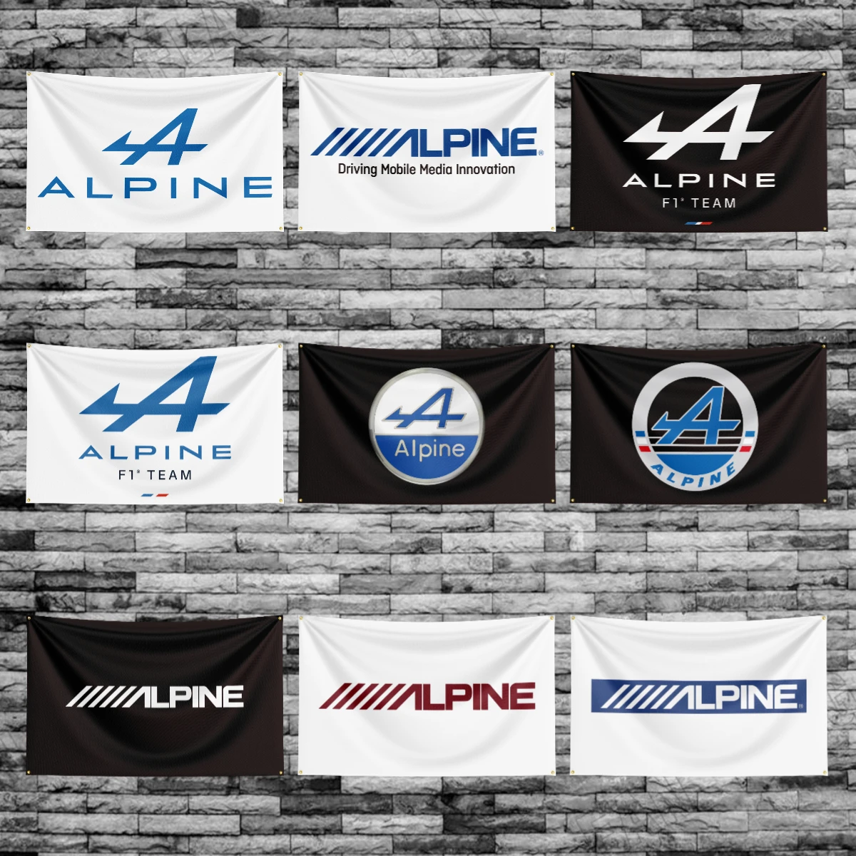 

3x5 Ft Alpines Racing Car Flag Polyester Printed Car Flags for Room Garage Decor