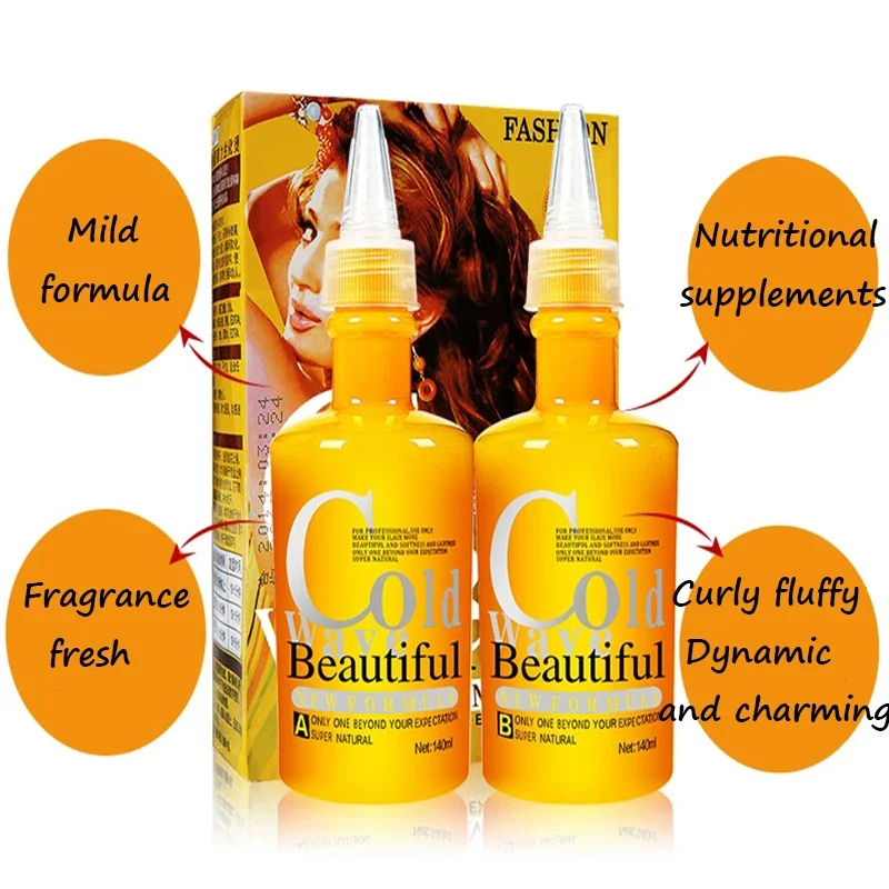120mlX2pcs Permanent Perming Liquid Cold Wave Hair Lotion Not Hurt The Hair Water Wavy Pear Head Texture Perm Cream
