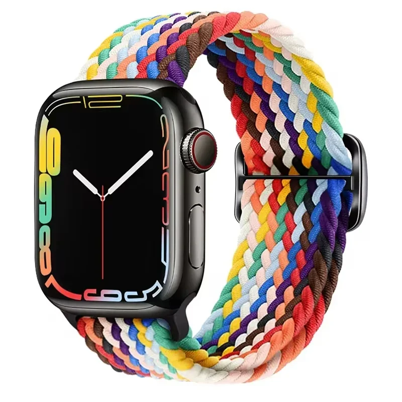 Braided Solo Loop Elastic Apple Watch Band Bracelet Strap