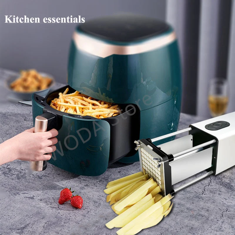 Electric Vegetable Cutter Commercial Electric French Fries Cutter Stainless Steel Potato Chips Onion Cucumber Cutting Machine Electric Vegetable Cutter