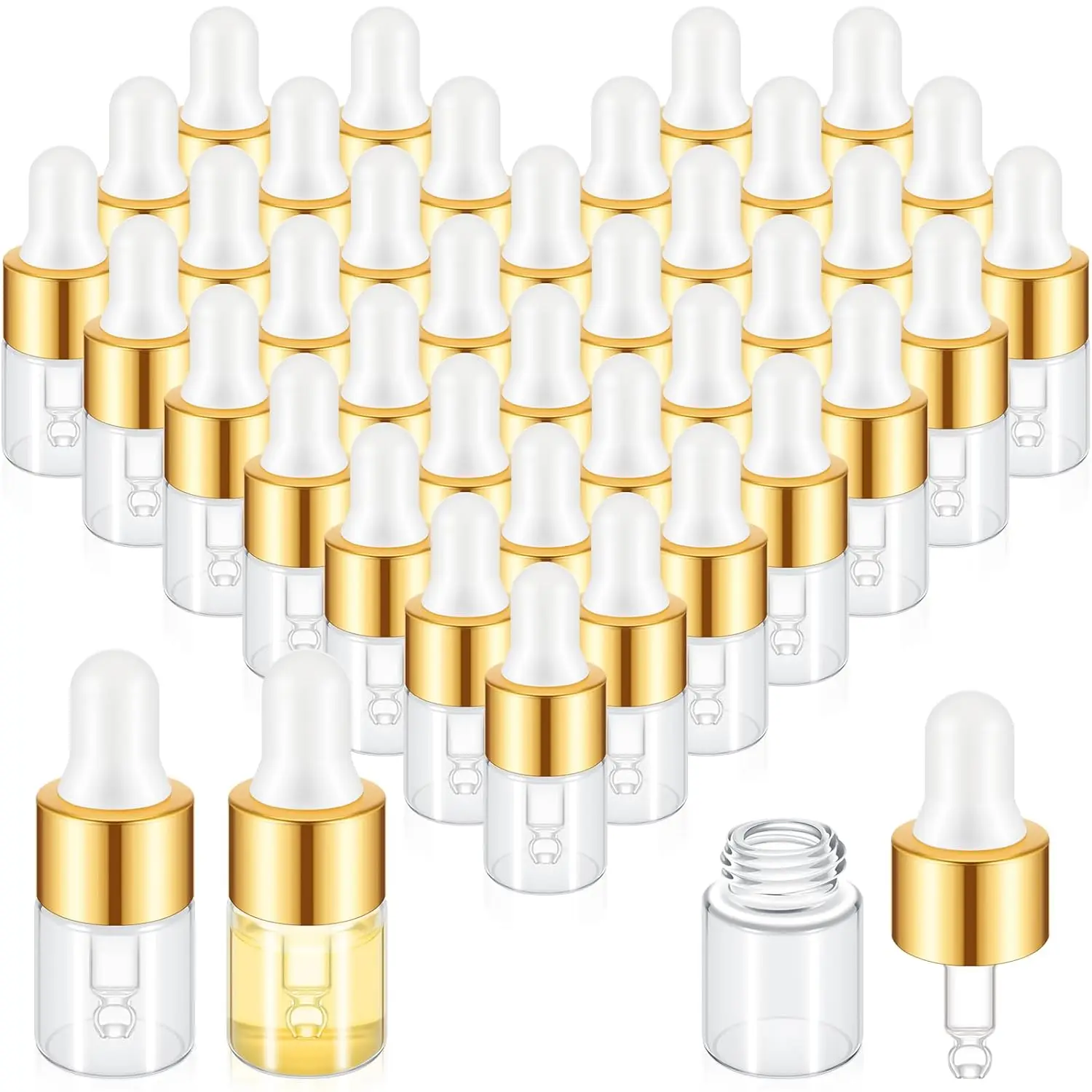 피펫 스포이드 포함 핑크 프로스트 유리병, 에센셜 오일 병, 화장품 에센스 포장, 5 ml, 10 ml, 15/20 ml 11 앰버 투명 미니 스포이드 병, 유리 빈 에센셜 오일, 아로마 테라피 병, 피펫 병, 1/2/3 ML, 5 개
