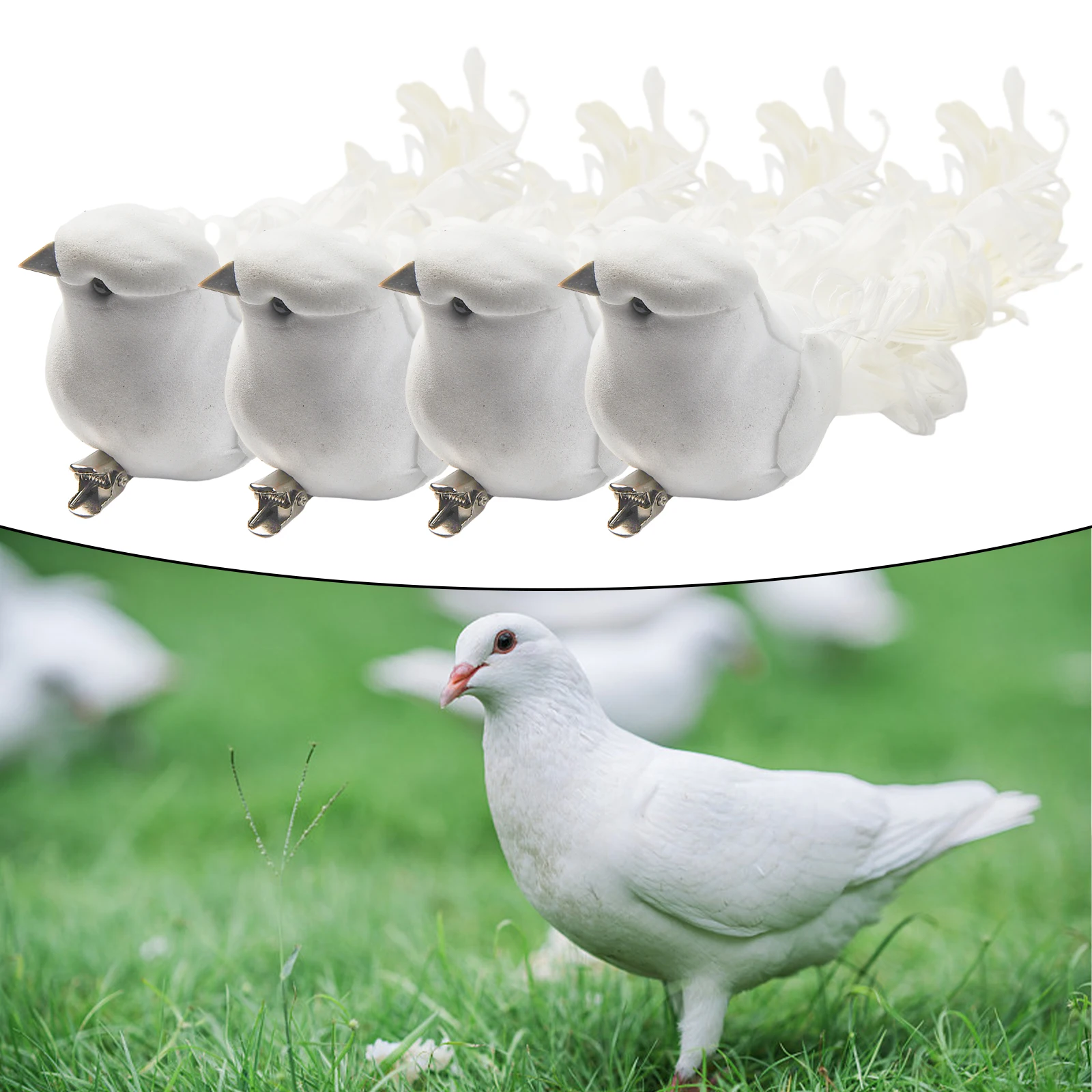 

4PC Artificial Doves Simulation Foam Bird Peace Doves Fake White Birds For Wedding Home School Party DIY Decoration