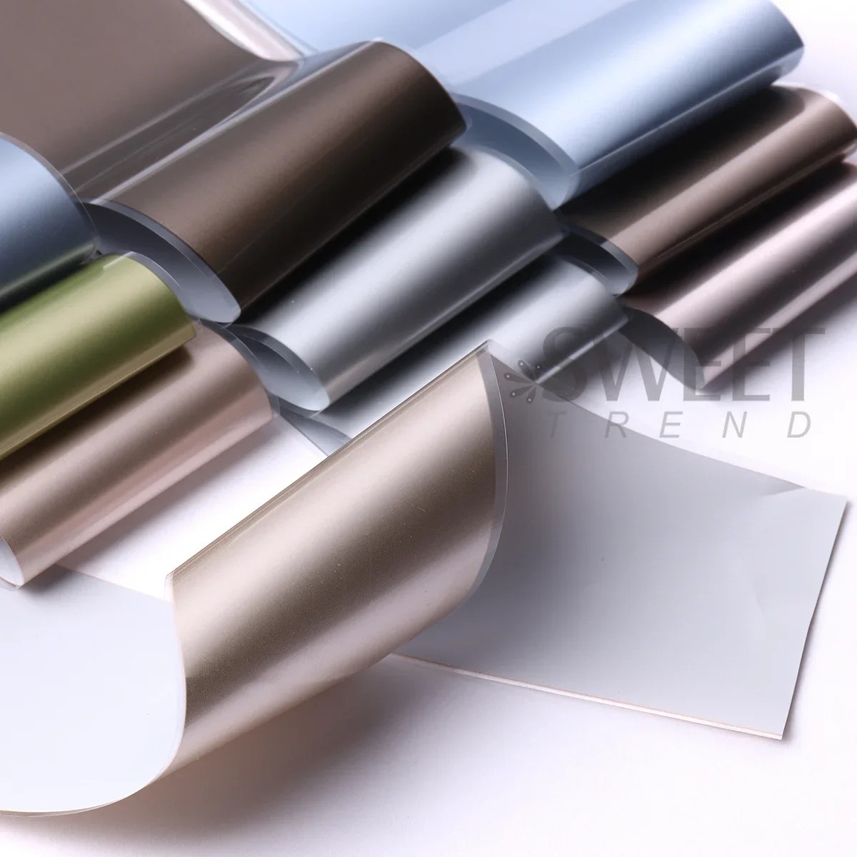 20pcs Metallic Mirror Effect Nail Foils Golden Silvery Starry Sky Print Sliders Chrome Transfer Tips Manicure Decor Accessories