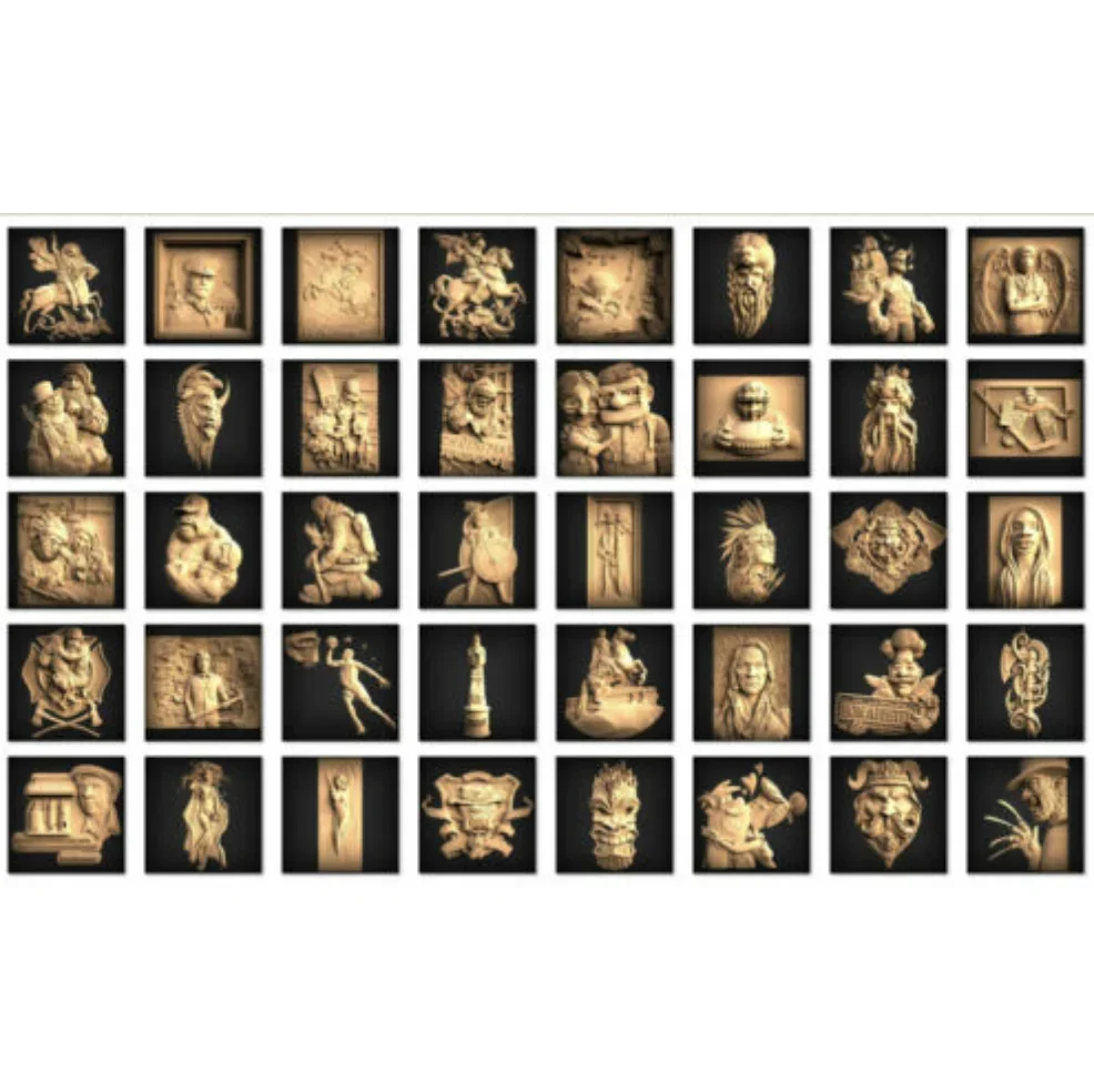 Characters Collection 140+ 3D STL Models Relief Engraving Files CNC Routers 3d printers laser engraving machine wood router machine cnc engraving machine parts