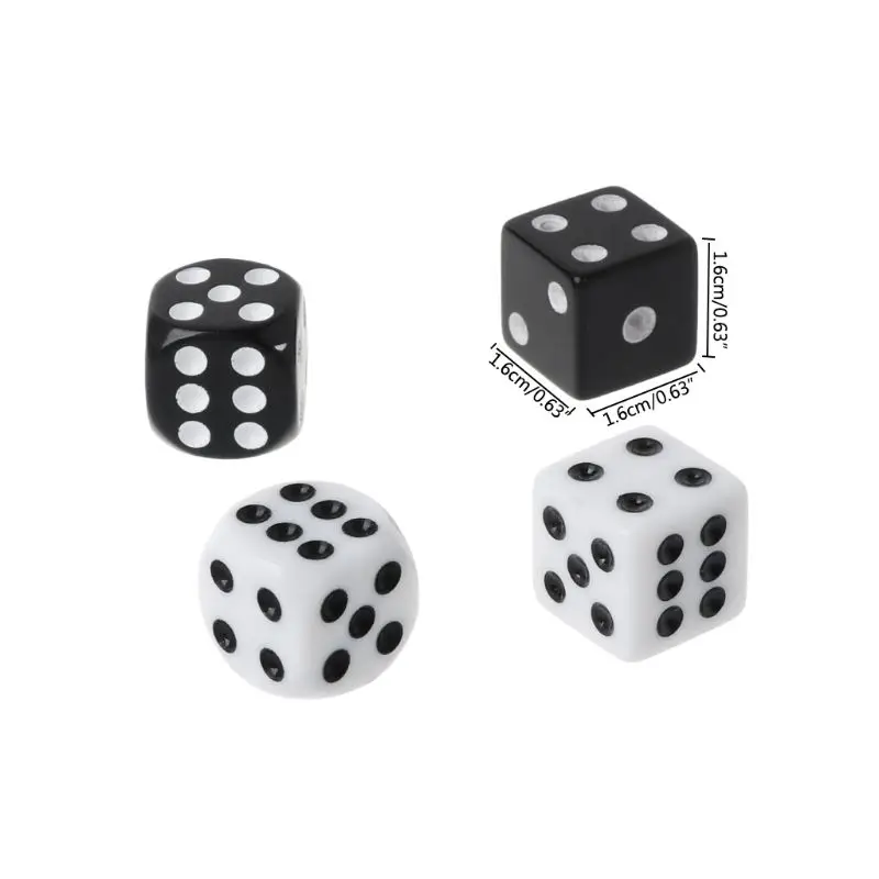 Digital Number Cubes for Kids 6 Sided D6 Faces Round Coener Educational DIY Board Games 16mm 10Pcs game dice dice set