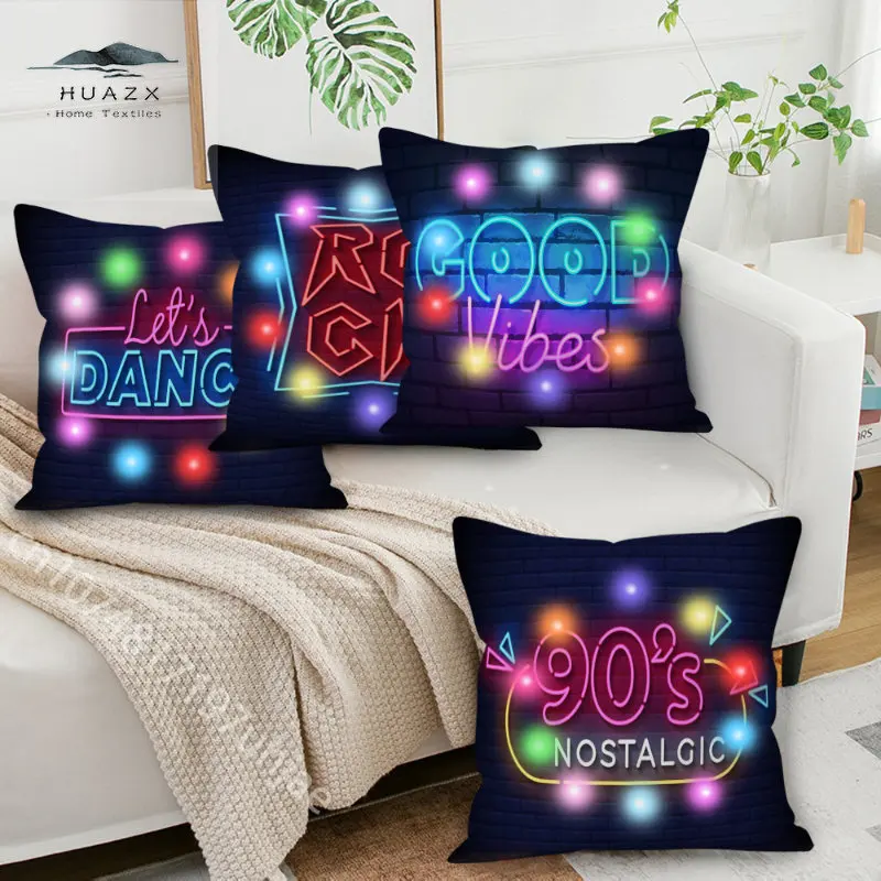 Neon Rock Party Pillow Case with LED Light Waist Cushion Cover ...