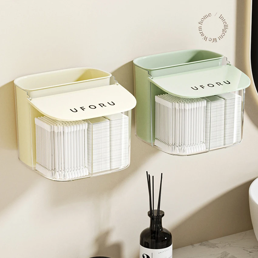 

New Cotton Pads Storage Box Wall-mounted Makeup Sponge Cotton Swabs Holder Container With Lid Beauty Egg Cosmetics Organizer Box